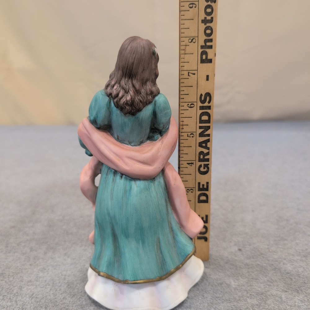 Homco 1486 Vintage Porcelain Lady Figurine Teal Gown Pink Shawl Malaysia - Picture 3 of 5